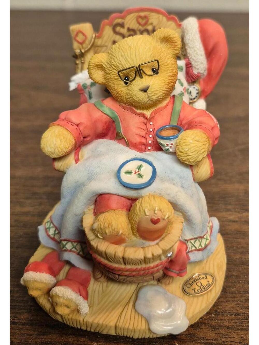 Cherished Teddies Santa Figurine - 'A Little Holiday R & R' Limited Edition